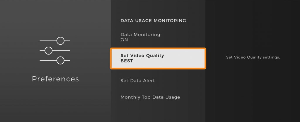 Set video quality in dashboard